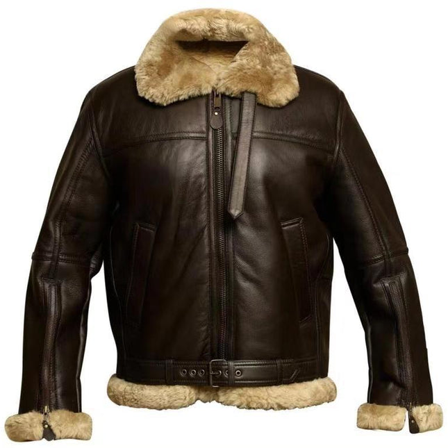 Fletcher™ | Premium Lammfell-Lederjacke
