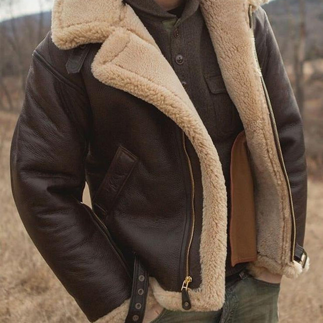 Fletcher™ | Premium Lammfell-Lederjacke