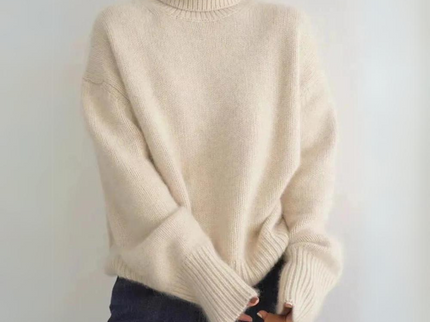 Gemütlicher weicher Strickpullover mit Rollkragen für herbstliche Schichten