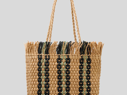 Strahlende Strandtasche aus handgewebten Materialien mit geräumigem Fassungsvermögen