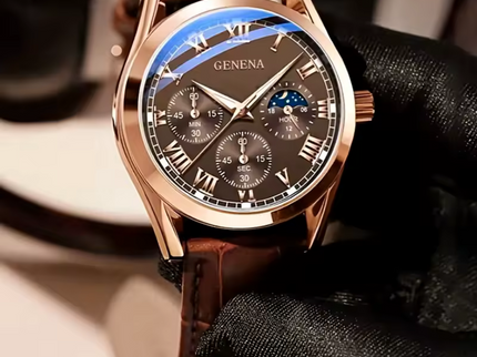 Klassische Herrenarmbanduhr mit römischem Ziffernblatt
