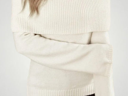 Rosina | Gestrickter Pullover mit Nacktem Schulterausschnitt