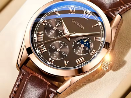 Klassische Herrenarmbanduhr mit römischem Ziffernblatt