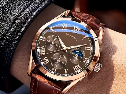 Klassische Herrenarmbanduhr mit römischem Ziffernblatt
