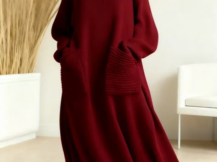 Glenda™ - Damen Oversize Strickkleid Rollkragen
