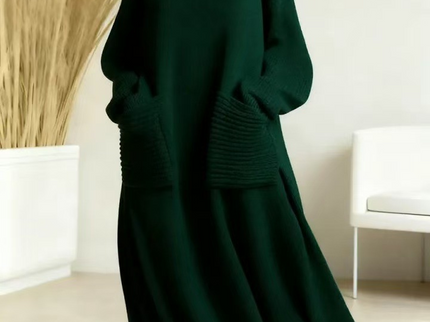 Glenda™ - Damen Oversize Strickkleid Rollkragen