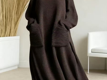 Glenda™ - Damen Oversize Strickkleid Rollkragen