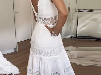Sora™ – Ärmelloses Boho-Midikleid mit Spitzendetails