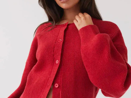 Clara | Elegante Rote Strickjacke