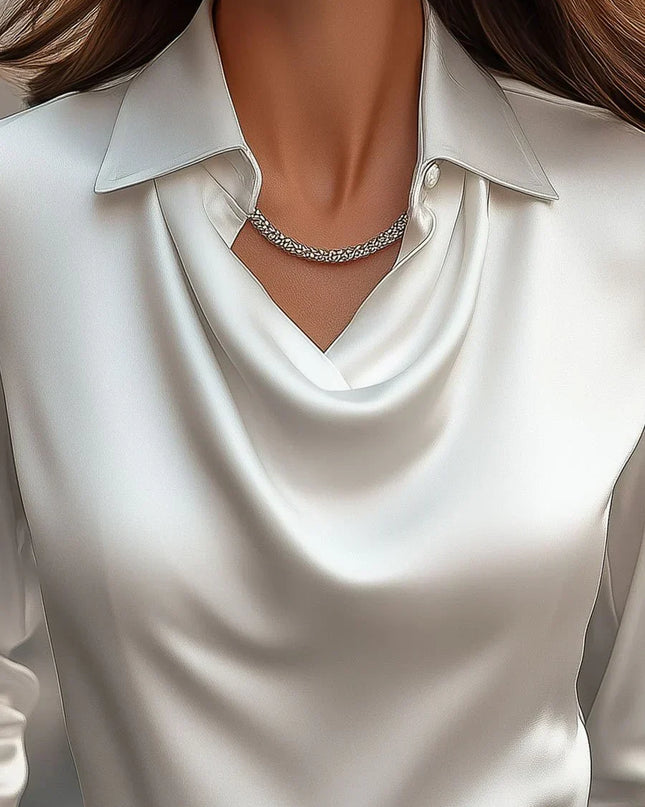 Demi - Elegante Bluse mit drapiertem Kragen