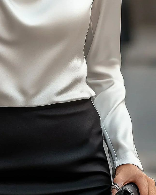 Demi - Elegante Bluse mit drapiertem Kragen