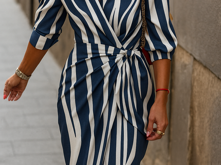 Louisa | Sommerkleid mit Wickel und Kragen