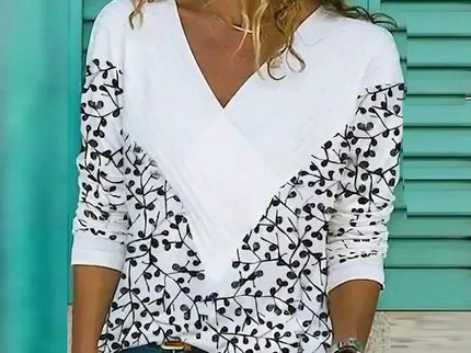 V-Ausschnitt Lose Bluse Oberteile