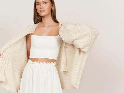 Bella | Übergroße Strick-Cardigan mit Goldknöpfen