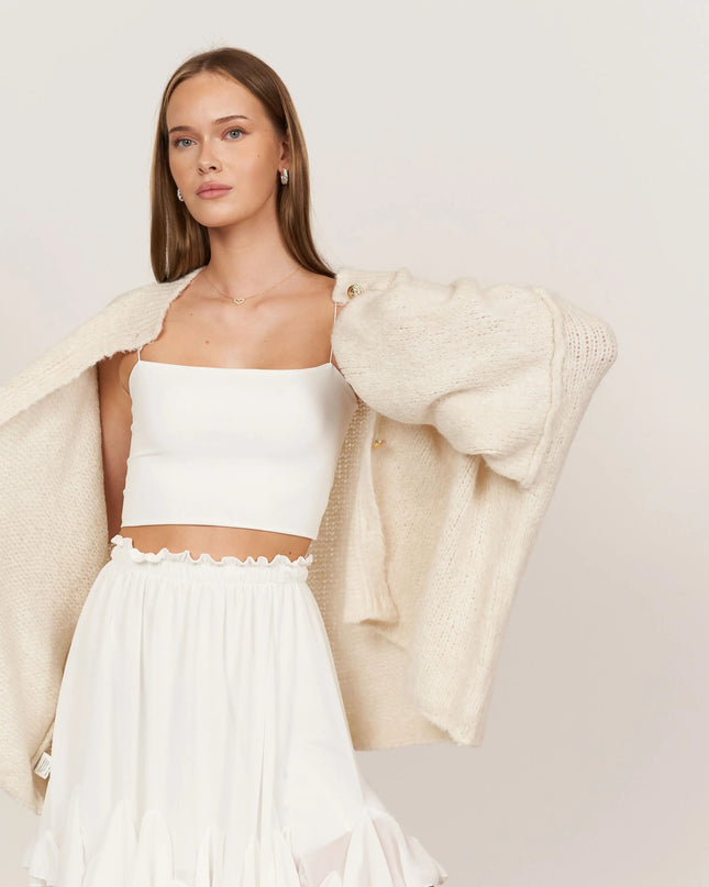 Bella | Übergroße Strick-Cardigan mit Goldknöpfen