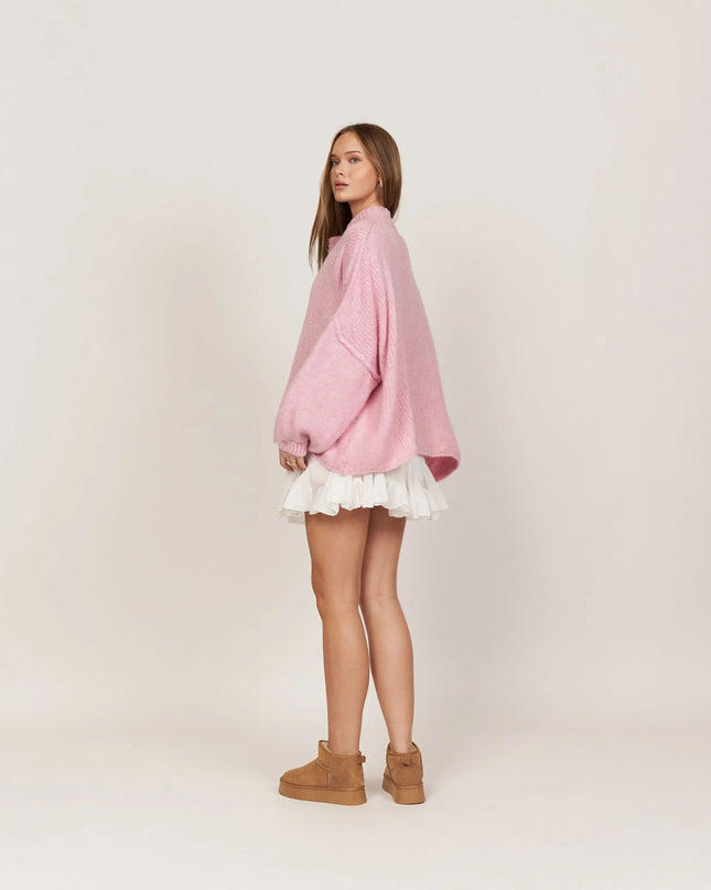 Bella | Übergroße Strick-Cardigan mit Goldknöpfen