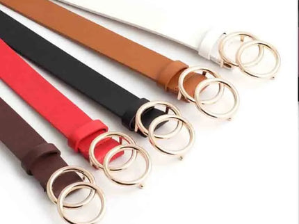 Schicker Aria Damen Ledergürtel mit modischer O-Ring-Schnalle