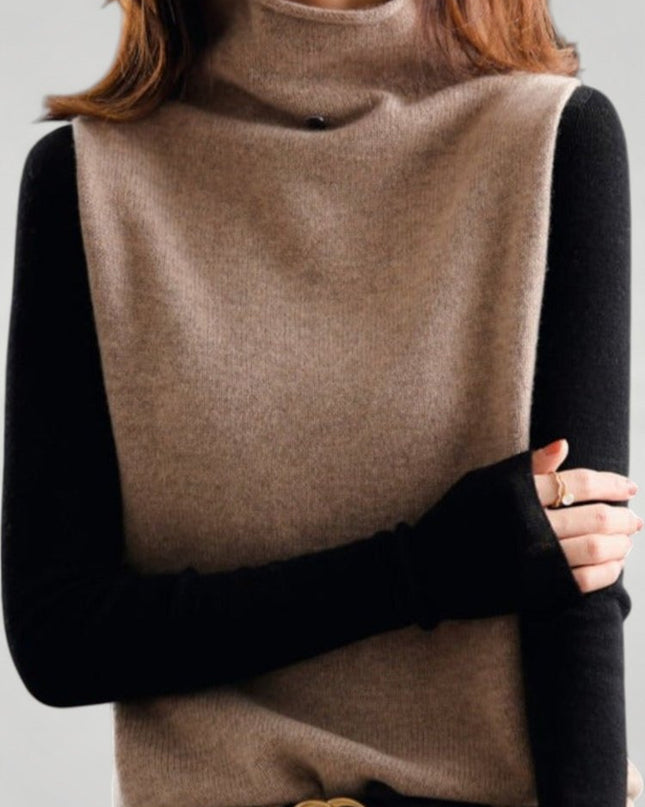 Kreszentia | Retro Rollkragenpullover Mit Farbblockdesign für Elegante Momente