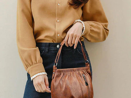 Iris - Klassische Herbst Handtasche aus weichem Leder für Frauen
