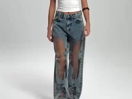STELLA | JEANS MIT VINTAGE MESH PATCHWORK PRINT