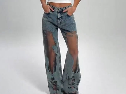 STELLA | JEANS MIT VINTAGE MESH PATCHWORK PRINT