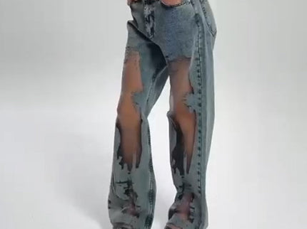STELLA | JEANS MIT VINTAGE MESH PATCHWORK PRINT
