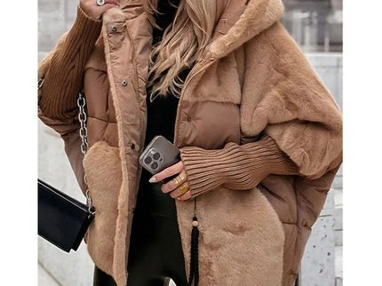 Marlene - Oversize-Daunenjacke im Patchwork-Look