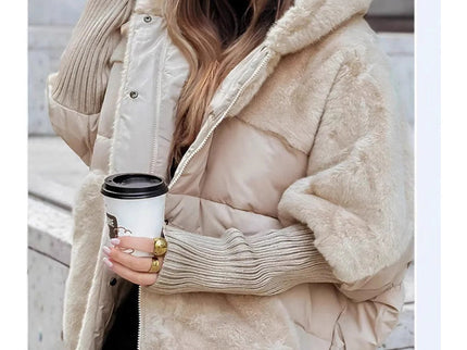 Marlene - Oversize-Daunenjacke im Patchwork-Look