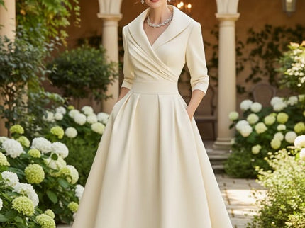 Rosalie | Elegante midi-jurk met een subtiele glans