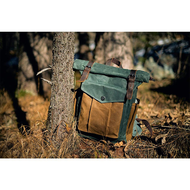 Wachsbeschichteter Canvas Rolltop-Rucksack | MARSEILLE