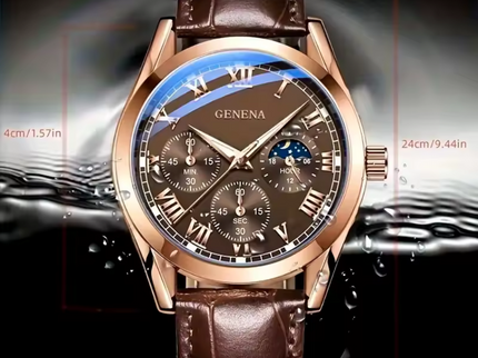 Klassische Herrenarmbanduhr mit römischem Ziffernblatt